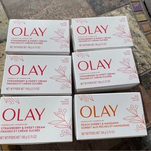 Olay  Bar Soap 6 Strawberry & Sweet Cream and Peach Sorbet & Mandarin U2